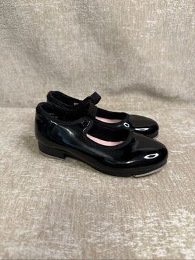 Eurotard Euphonix Kids Lindy Patent Leather Tap Dance Shoes Black Size 11.5